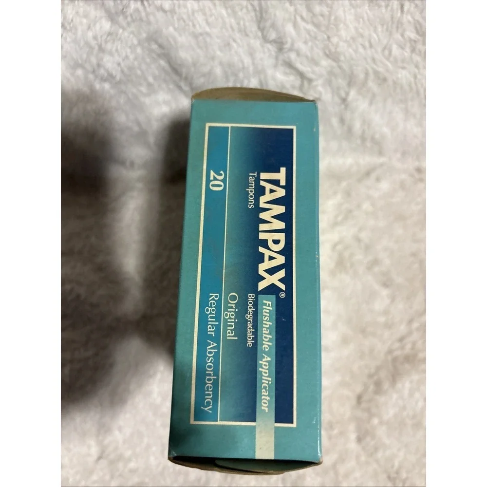VINTAGE 90's TAMPAX 20 Original Regular TAMPONS BOX FlushableApplicator 1992 New